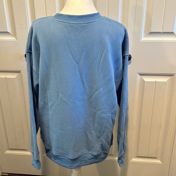 Bailey Rose Medium Embroidered “Malibu Athletics” Blue Crewneck Pullover - Picture 10 of 13